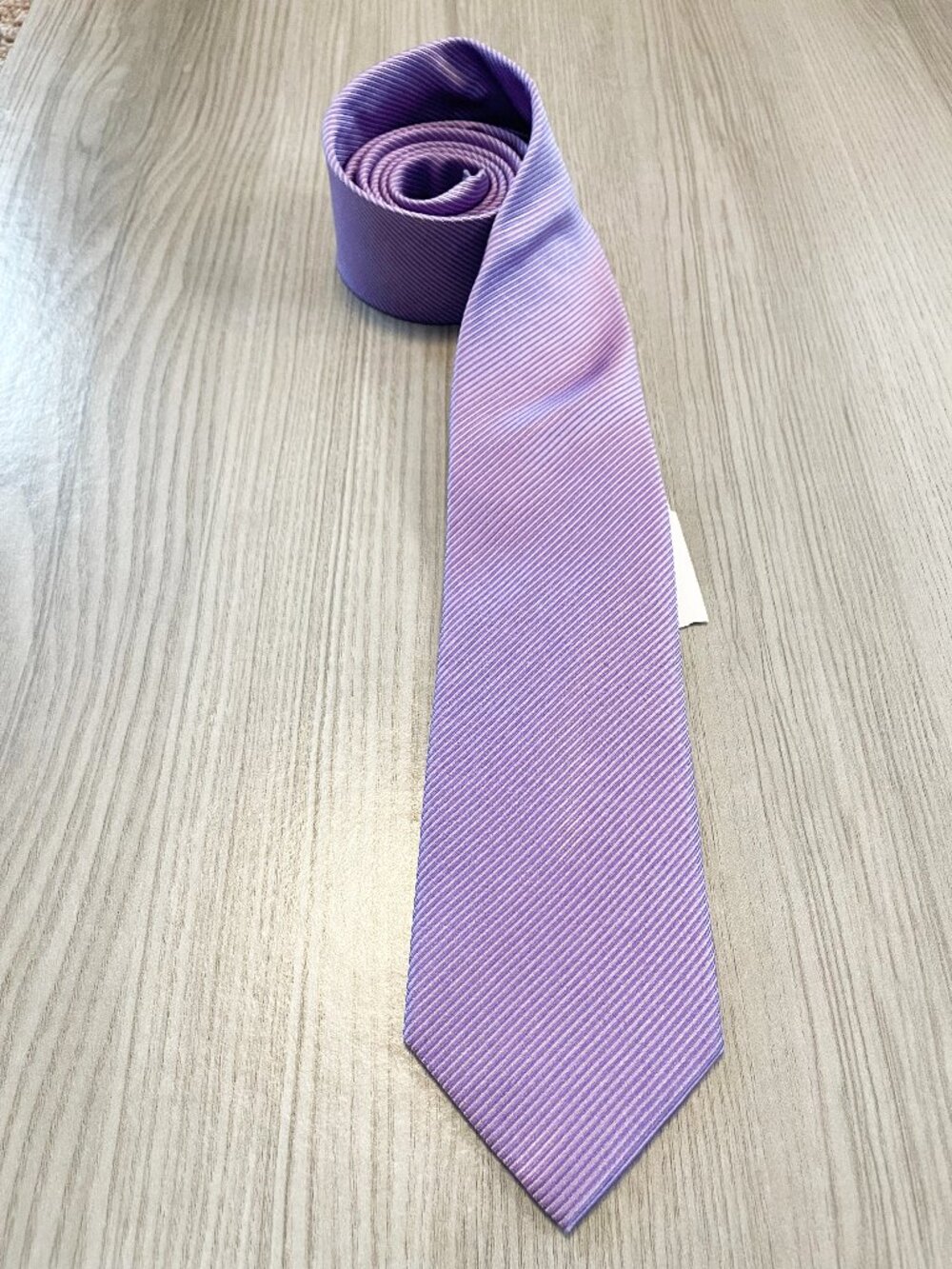 Forsyth Men’s Purple Textured Necktie Classic Solid Lavender Dress Tie Wedding